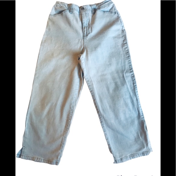 Light Blue High Waist Capris Sz 4 - Picture 2 of 7